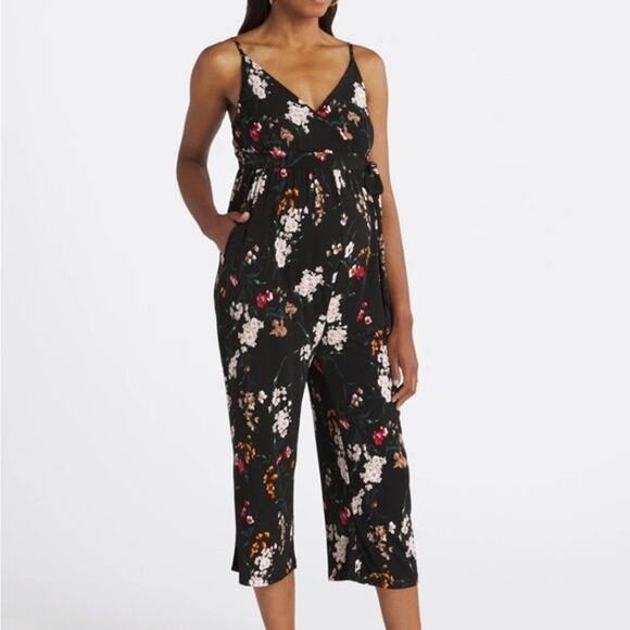 Kaileigh Pants - Kaileigh Stitch Fix Rica Floral Crop Maternity Jumpsuit Size M Medium
